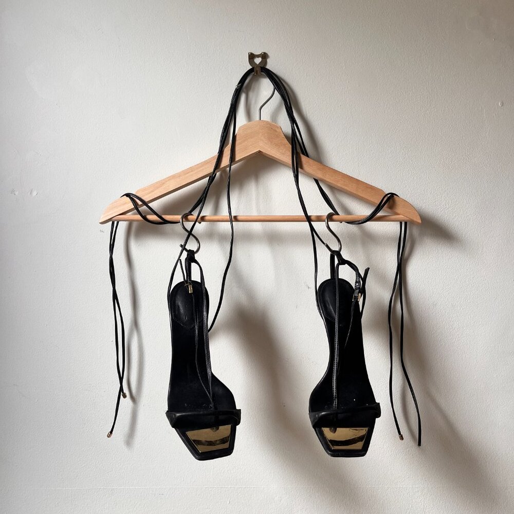 Schutz Leather Lace Up Vikki Wrap Sandal